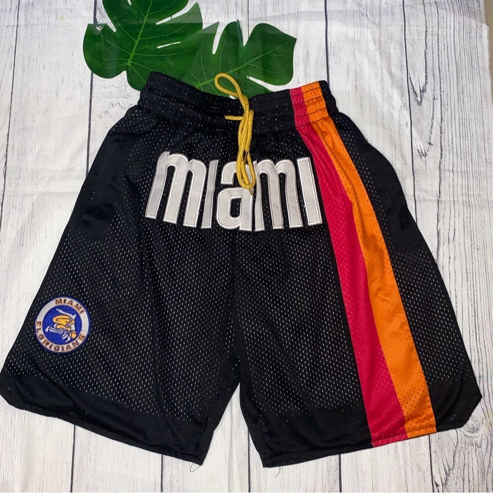 Miami heat throwback just Don shorts. Fully stitched Size M